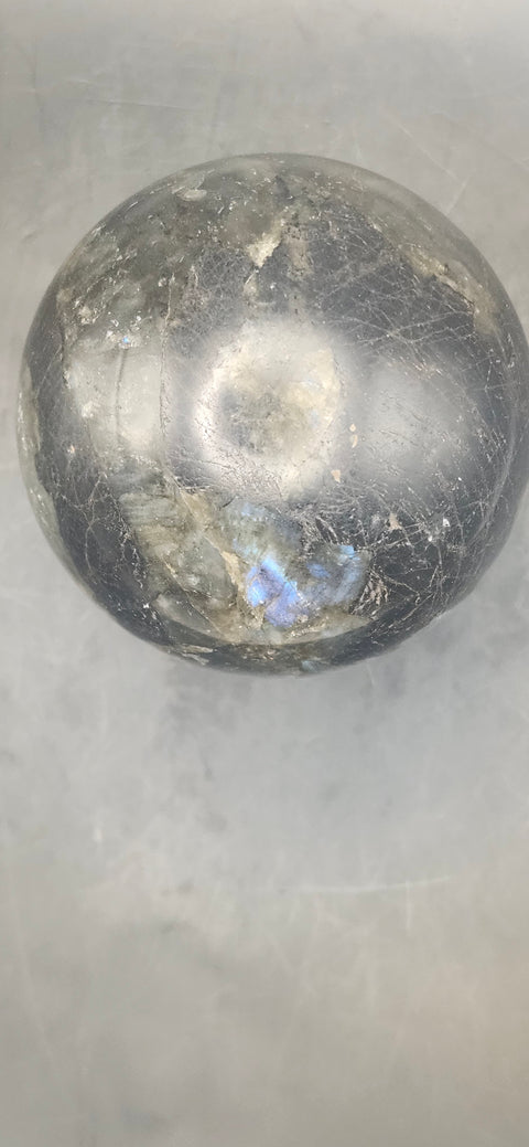 Labradorite sphere! 72.5mm, 2.8 inches, 1.3 pounds