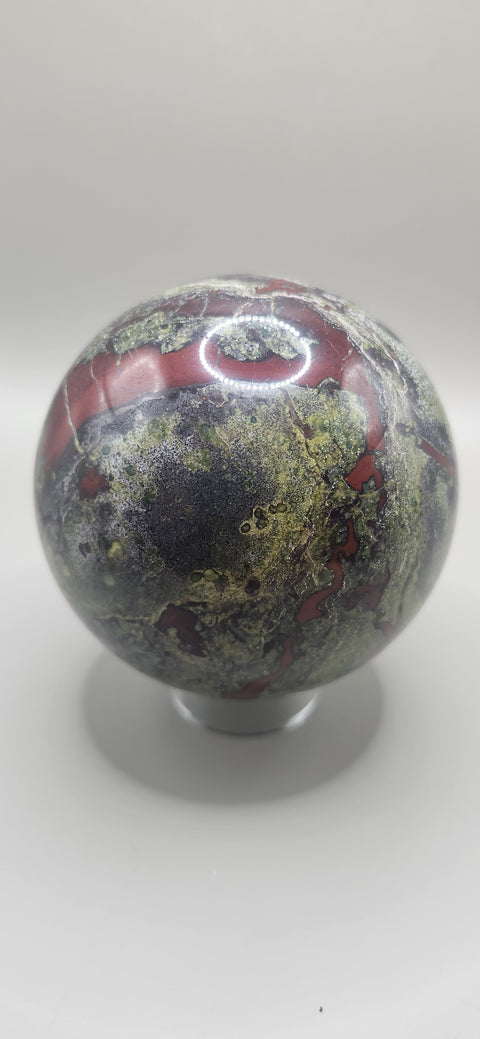 Dragon bloodstone sphere! 75mm, 2.95 inches, 1.8 pounds