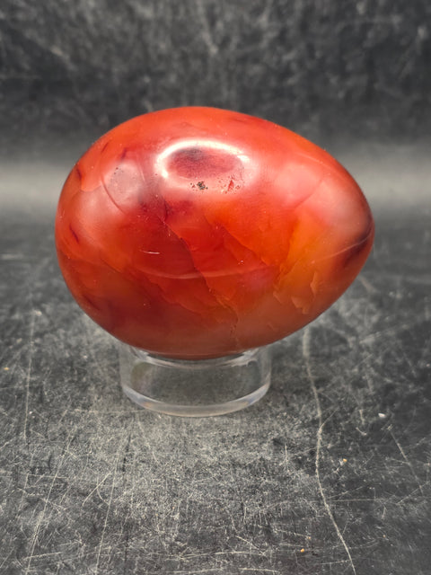 Carnelian agate egg! 6.9 ounces, 2.3 inches tall, 1.9" wide