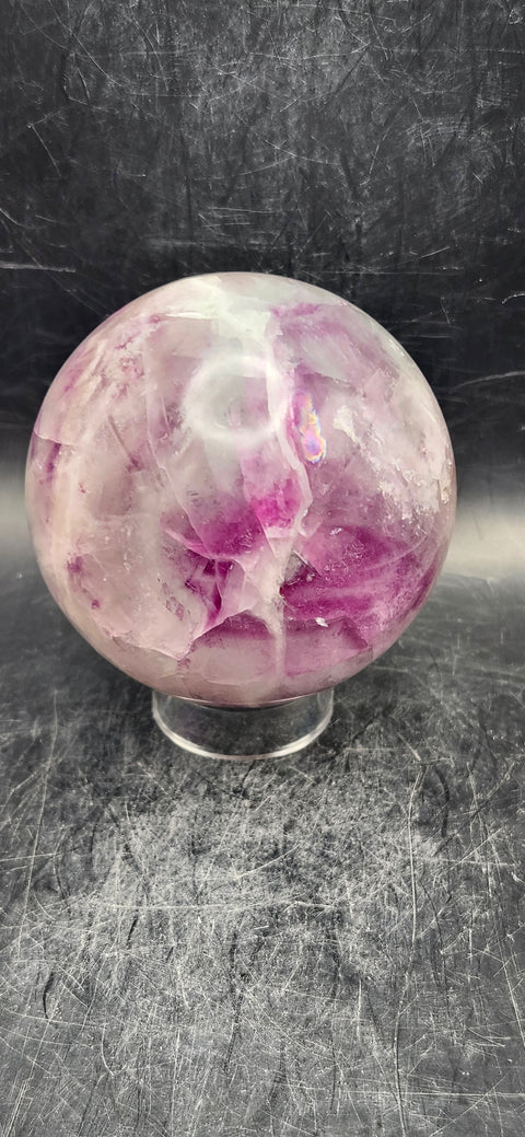 Candy florite sphere! 70.5mm, 2.7 inches, 1.4 pounds