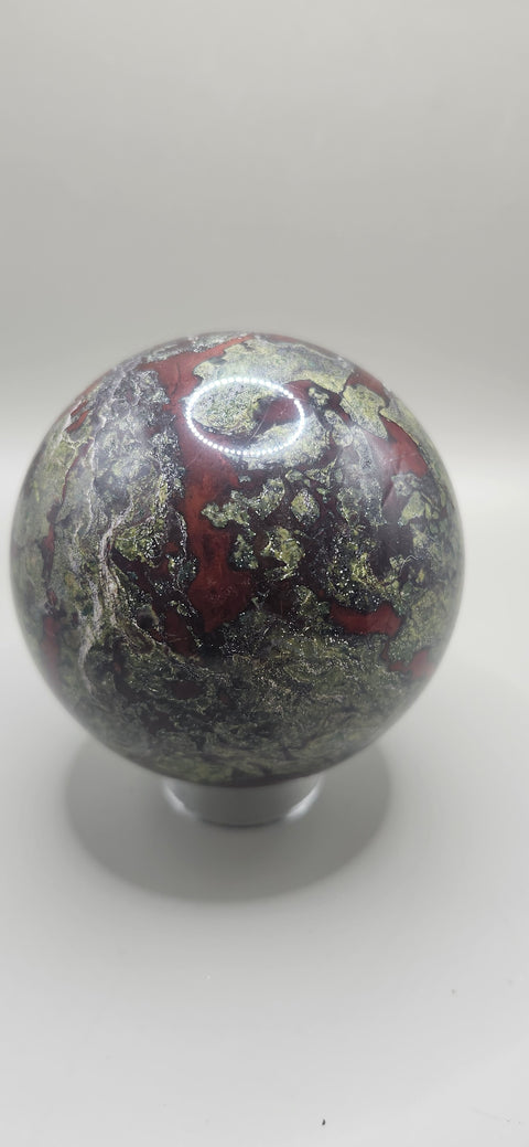 Dragon bloodstone sphere! 75mm, 2.95 inches, 1.8 pounds