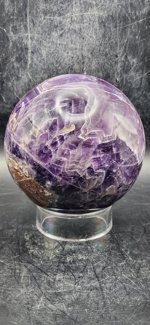 Dream amethyst sphere! 78.1mm, 3 inches, 1.7 pounds!