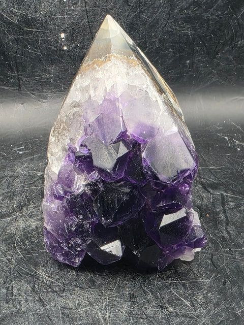 Amethyst Druzy polished top point! 12 ounces, 3 inches tall!
