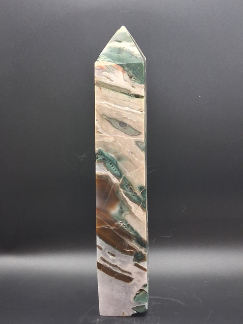 Large tree agate tower! 9.25 inches tall, 2.3 pounds!