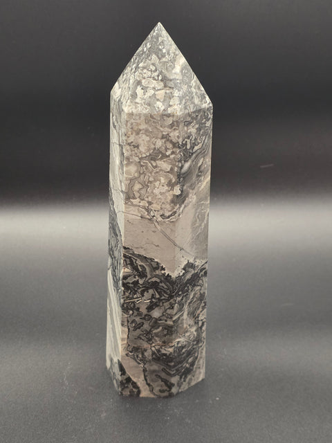 Large Picasso jasper tower! 7 inches tall, 1.4 pounds