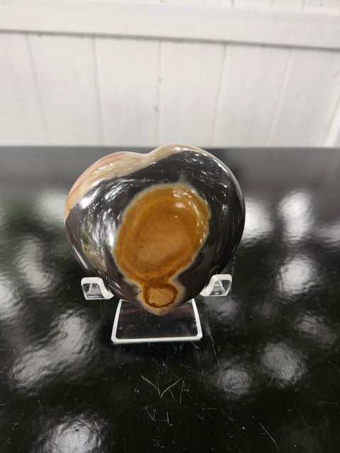 Polychrome jasper heart! 8.5 ounces, 3 inches wide