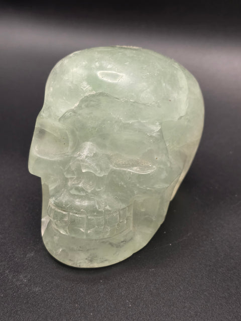 Green florite skull! 3.3 inches long, 2.6 inches tall, 1.3 pounds