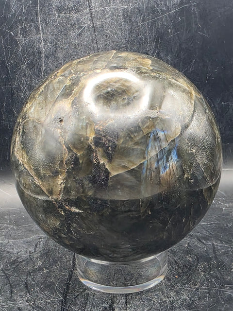Large Labradorite sphere! 2.10 pounds, 3.6 inches, 92.8mm