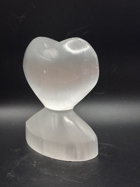 Selenite angel wing heart! 14 ounces, 4 inches tall, 3" wide