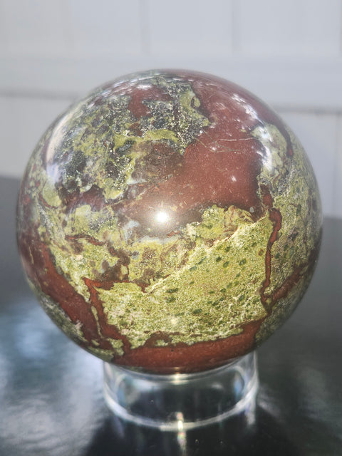 Dragon bloodstone sphere! 80mm, 3.1 inches,  1.12 pounds
