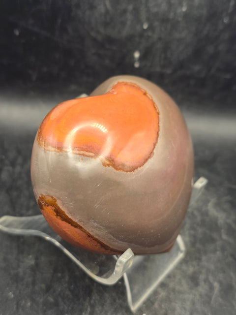 Polychrome jasper heart! 9 ounces, 3 inches wide, 2.8" tall
