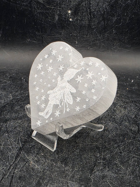 Selenite fairy heart! 2 inches by 2 inches!