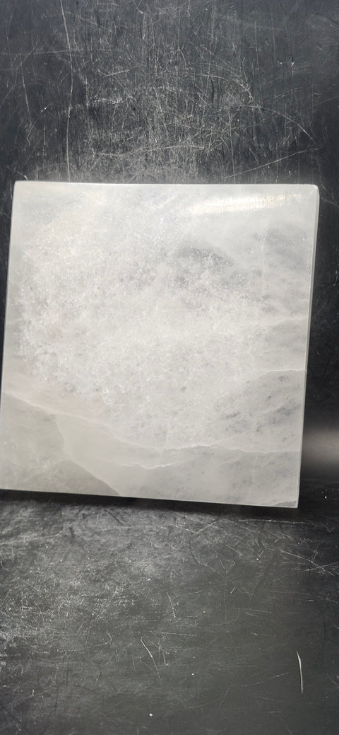 Mushroom selenite charging plate! 12 ounces, 4 inches long!