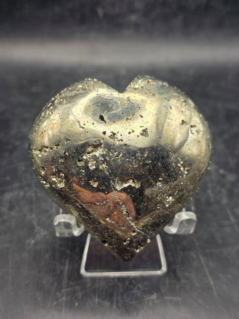 Pyrite heart! 6.9 ounces, 2.4 inches tall, 2.3 inches wide