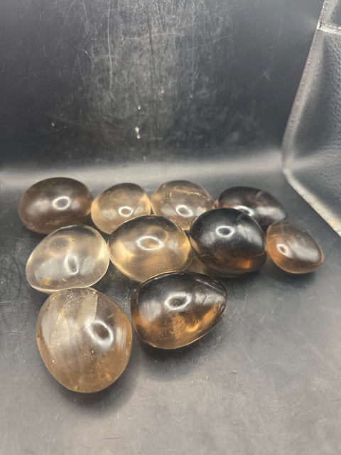 Smoky quartz palm stone! 1.9 too 2.1 inches!