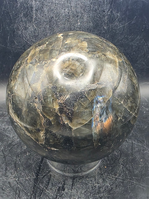Large Labradorite sphere! 2.10 pounds, 3.6 inches, 92.8mm