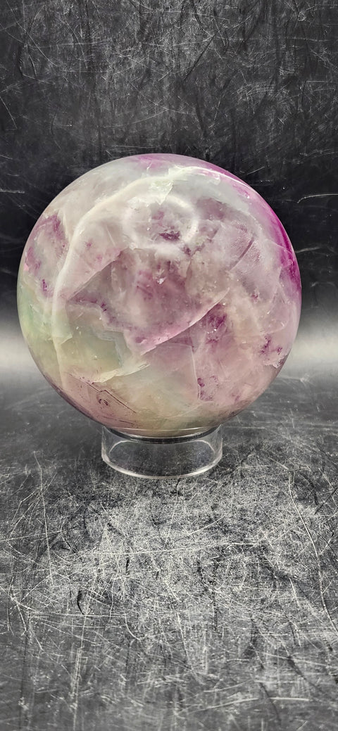 Candy florite sphere! 70.5mm, 2.7 inches, 1.4 pounds