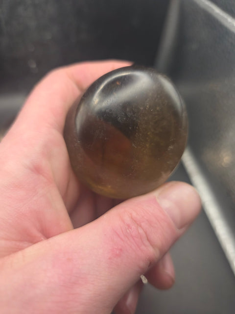 Smoky quartz palm stone! 1.9 too 2.1 inches!
