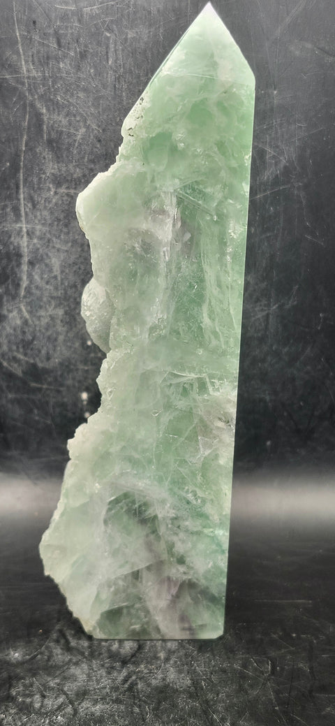 Druzy florite free form tower! 1.4 pounds, 6.5 inches tall, 1.9" wide