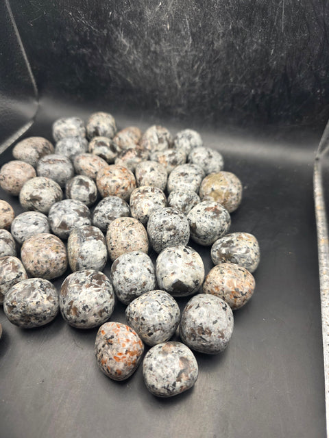 Yooperlite flame stone tumbles set of 5! .9 too 1.2 inches long