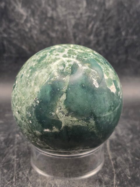 Moss agate sphere! 64mm, 2.5 inches, 12 ounces