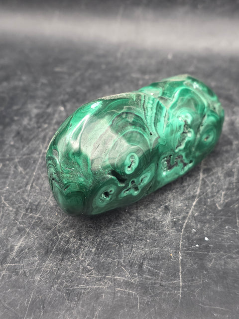 Malachite polished free form! 7.2 ounces, 3 inches long, 1.2" wide