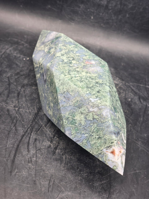 Moss agate prism! 11 ounces, 5.9 inches long, 1.5 inches wide
