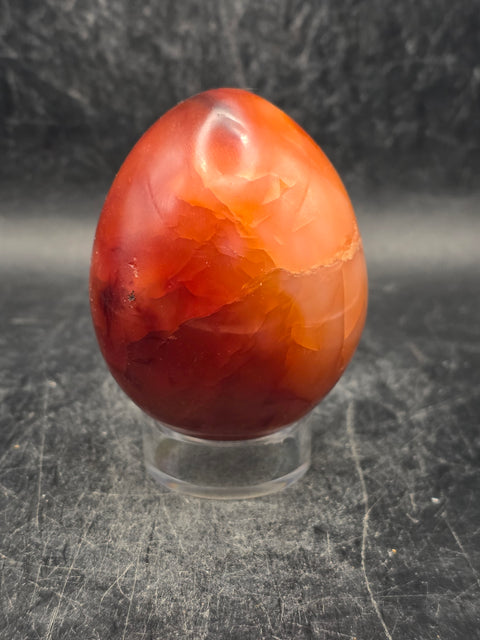 Carnelian agate egg! 6.9 ounces, 2.3 inches tall, 1.9" wide