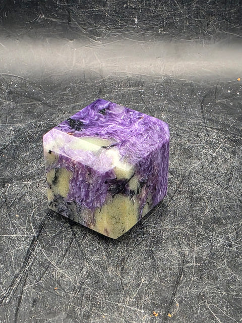 Super rare charoite cube! 2.2 ounces, 1.1 inch by 1.1 inch