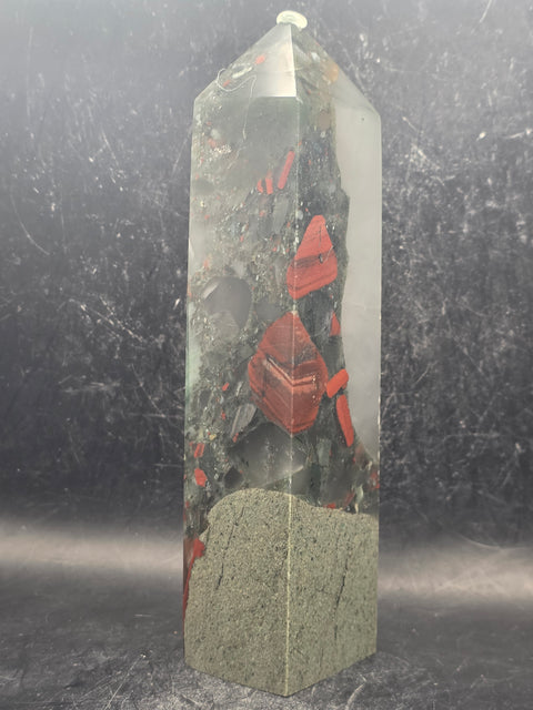 Large African bloodstone tower! 7 inches tall, 1.6 pounds