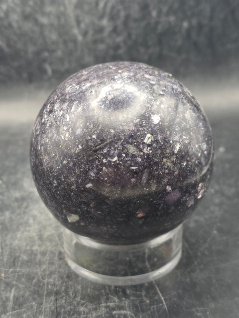 Lepidolite sphere! 12.7 ounces, 63.9mm, 2.5 inches