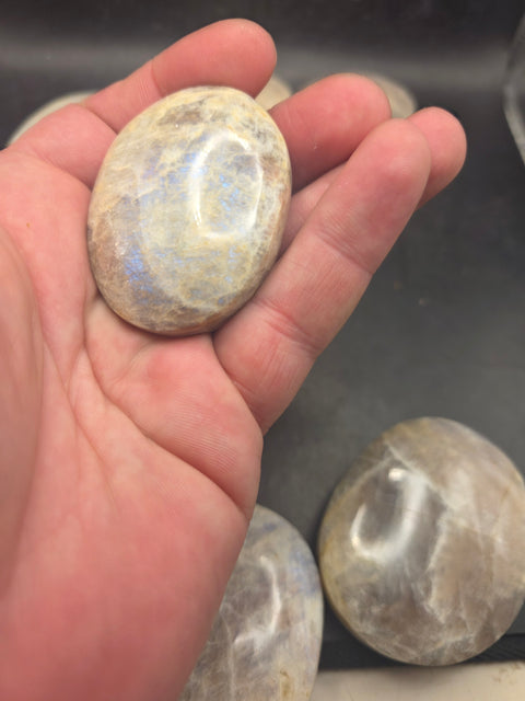 Moonstone palm stone! 2.1 too 2.5 inches!