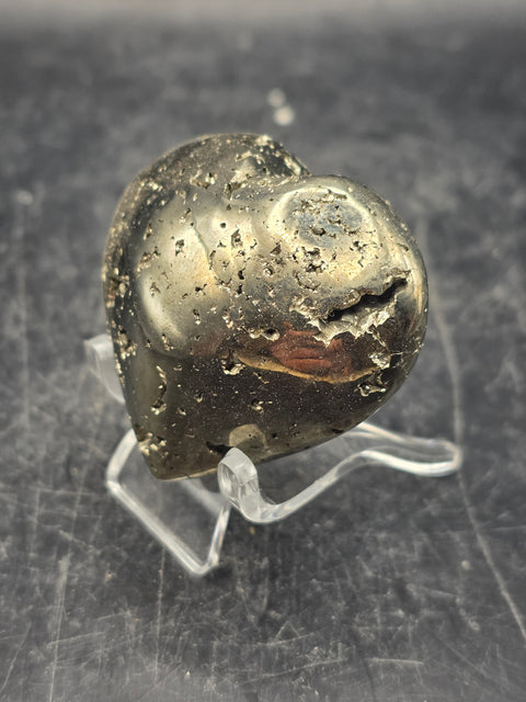 Pyrite heart! 2.7 ounces, 1.6 inches wide, 1.5 inches tall