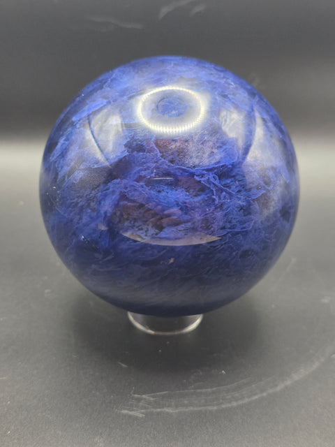 Jumbo blue quartz sphere! 96mm, 3.7 inches, 2.5 pounds