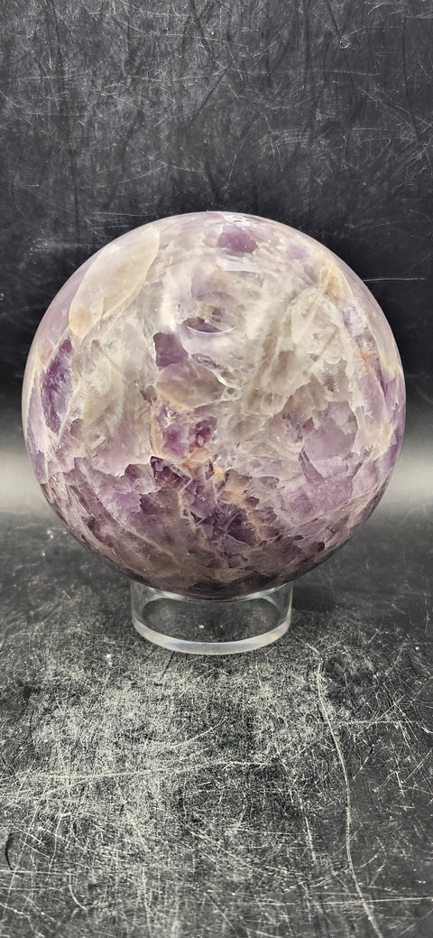 Dream amethyst sphere! 70.1mm, 2.7 inches, 1 pound!