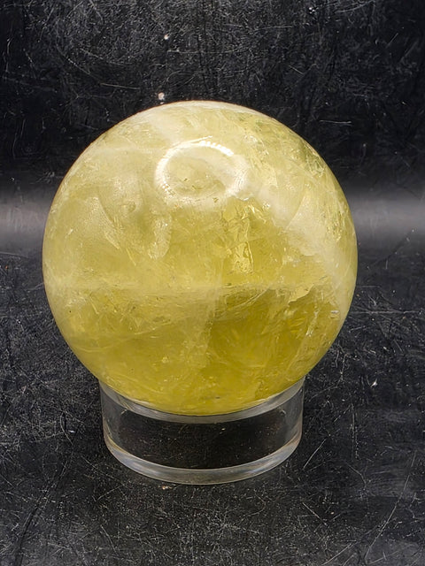 Lemon quartz sphere! 64.5mm, 2.5 inches, 13.2 ounces