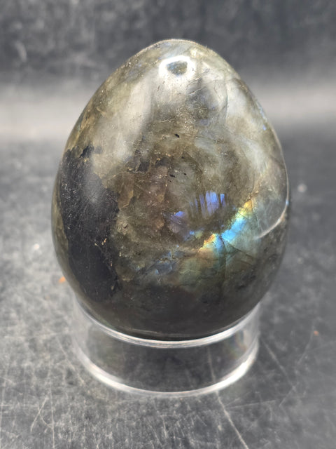 Labradorite egg! 9.8 ounces, 2.7 inches tall, 2 inches wide
