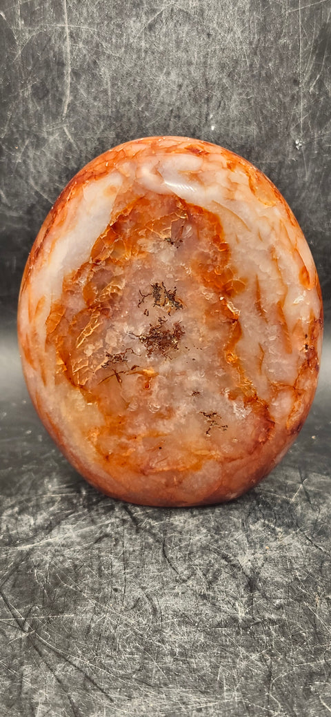 Carnelian agate free-form! 14.5 ounces, 3.2 inches tall, 2.7" wide