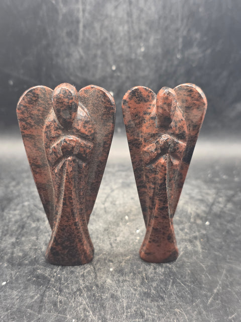 Mahogany red obsidian gemstone angel! 3 inches tall!