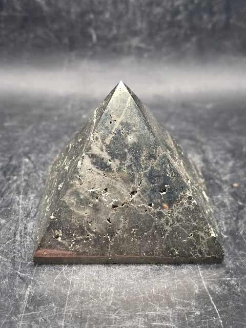 Pyrite pyramid! 9 ounces, 1.8 inches tall, 2.2" wide