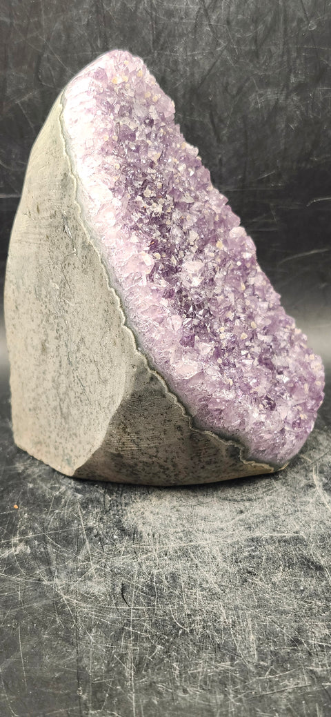 Amethyst cut base free form! 1.6 pounds, 4 inches tall, 3 inches wide