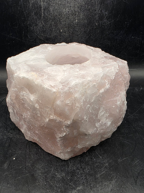 Rose quartz candle holder! 2 pounds, 4 inches by 3 inches!