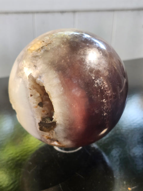 Massive druzy agate sphere! 101mm, 4 inches, 3.12 pounds