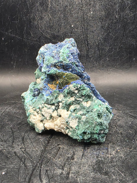 Raw Azurite chrysocolla crystal! 12.9 ounces, 3.2 inches wide!