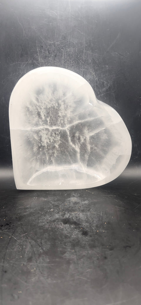 Selenite heart bowl! 1.10 pounds, 5.5 inches wide