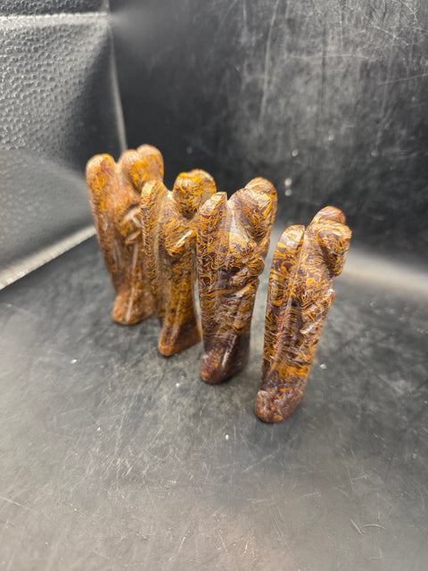 Miriam jasper gemstone angel! 3 inches tall, 1.6 ounces!