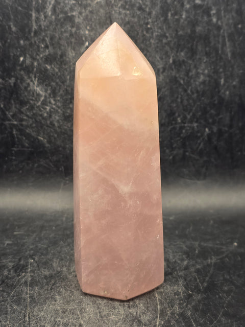 Large rose quartz tower! 12.4 ounces, 4.7 inches tall