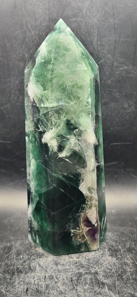 Large feather florite tower! 6 inches tall, 1.10 pounds!