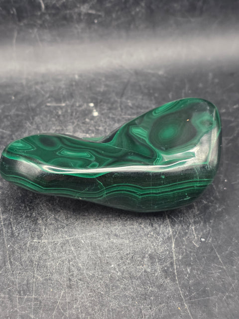 Malachite polished free form! 6.3 ounces, 3.2 inches long, 1.7" wide