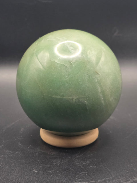 Large green aventurine sphere! 76.3mm, 3 inches, 1.5 pounds